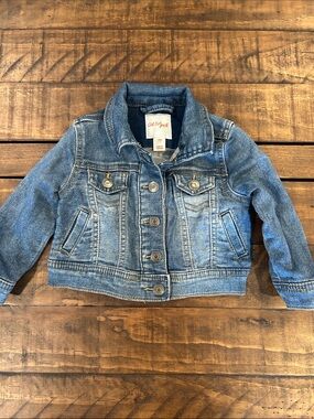 Cat & Jack 12M Light Blue Denim Jean Jacket with Snap Enclosure